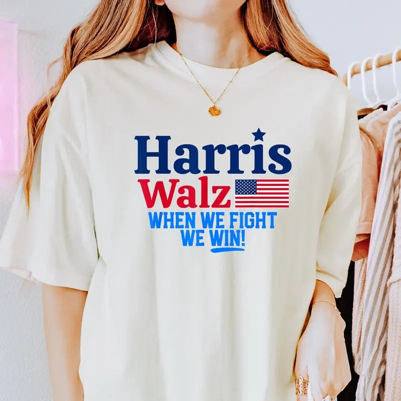 Kamala Tim Walz When We Fight We Win Shirt Madam President Kamala Shirt Im Speaking Shirt Harris Walz 2024 We Vote We Win...