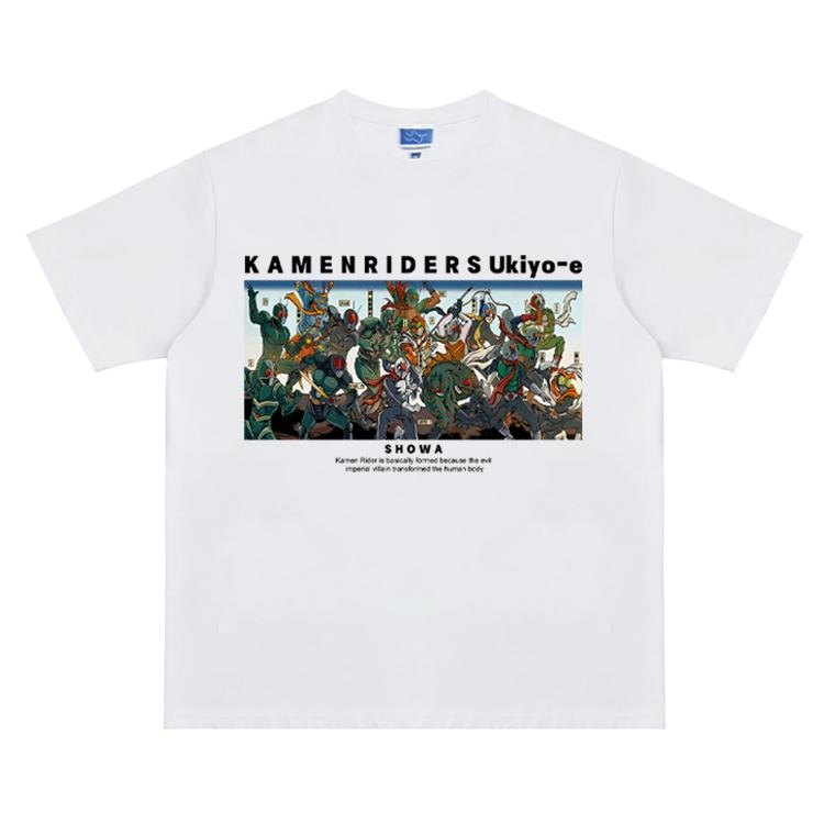 Kamen Rider "Ukiyo-e" Heavyweight Vintage Tee 100% Cotton OVERSIZED Anime T-shirt Menswear Top Crew Necks Tshirt Casual...