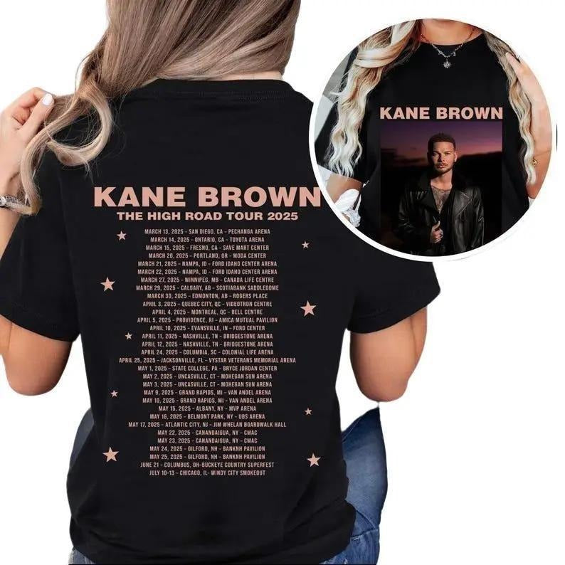 Kaneee Br0wn T-Shirt, Country Music Bleached Concert Tee, Retro 90s Tour 2025 Graphic Tee, Hot Hit Statement for Fans...