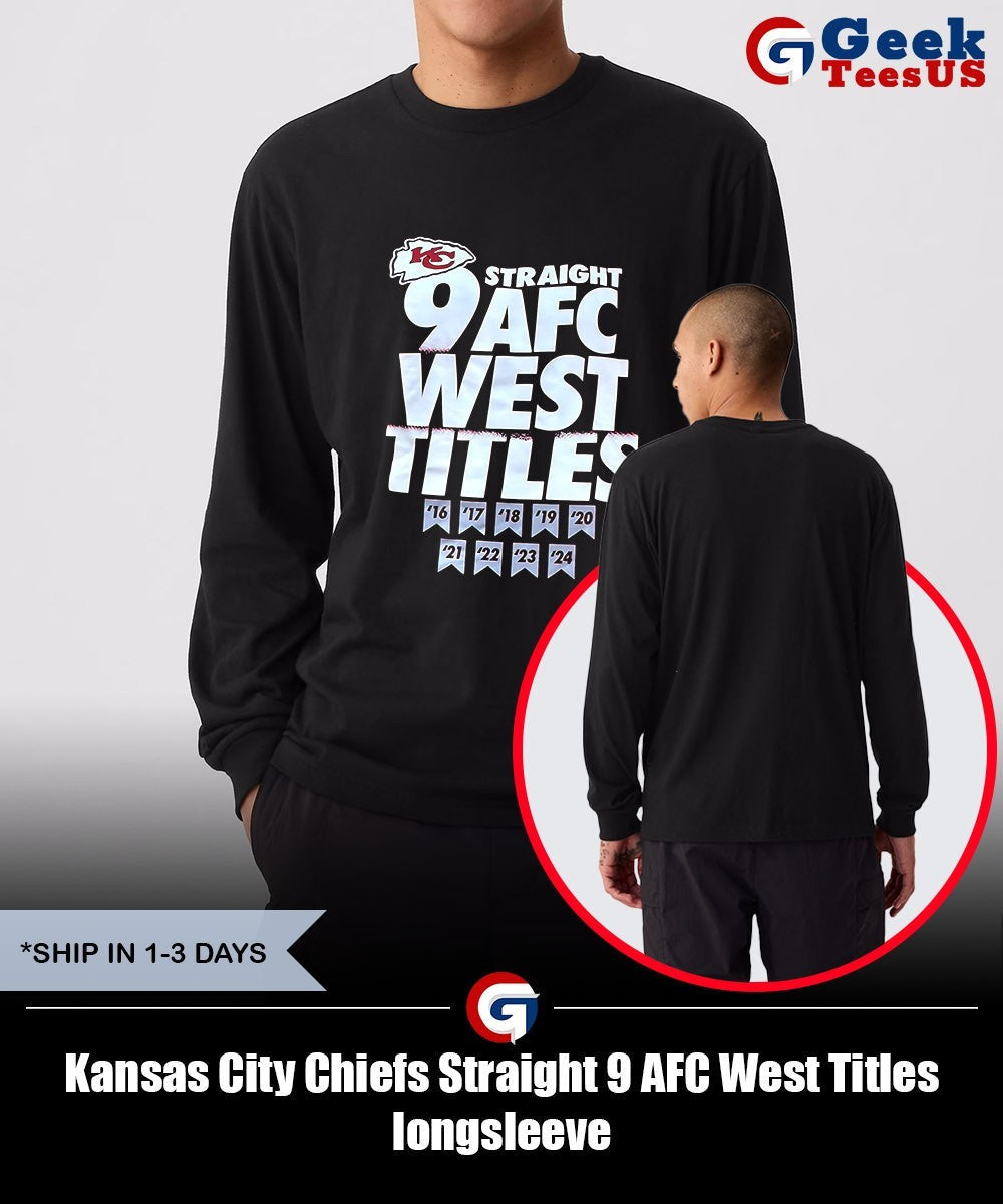 Kansas City Chiefs Straight 9 AFC West Titles shirt