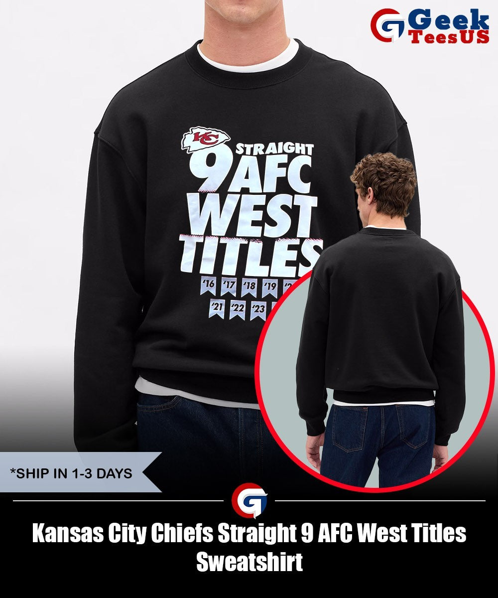 Kansas City Chiefs Straight 9 AFC West Titles shirt