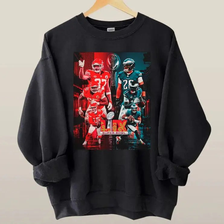 Kansas City Vs Philadelphia Super B0wl LIX Matchup Sweatshirt T-Shirts, Hoodie | HypeDripTees.com