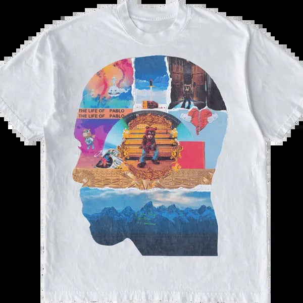 Kanye Head Album T-Shirt Graphic Vintage Tee 100% Cotton For Men For Women Menswear Soft Hoodie, Sweatshirt
