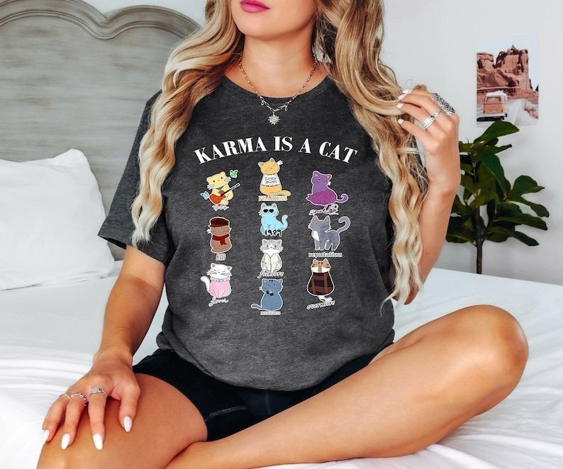 Karma Is A Cat Shirt Hoodie, Sweatshirt | HypeDripTees.com