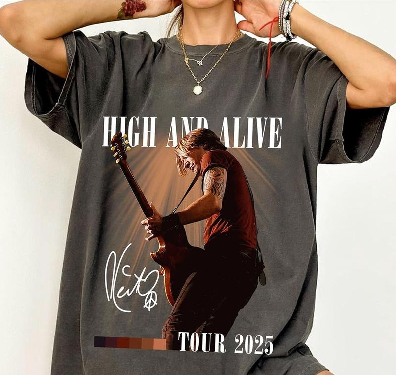 Keith Urban High And Alive Tour 2025 T-Shirt Unique Design for Everyday Wear Hoodie, Sweatshirt | HypeDripTees.com