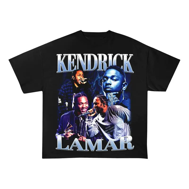 Kendrick Lamar Shirt 90s Vintage Rapper Graphic Tee Hip Hop Merch Men Women Unisex Cotton Menswear Top Hoodie, Sweatshirt