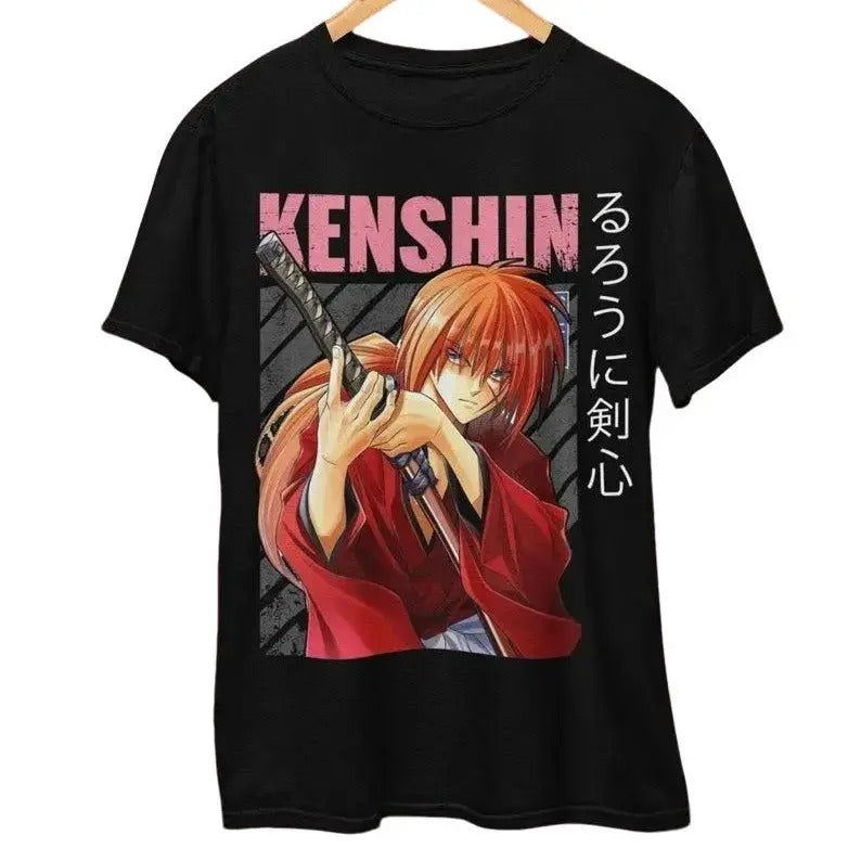 Kenshin T-Shirt, Anime Shirt, Rurouni Kenshin, Samurai Shirt, 90s Anime Shirt Hoodie, Sweatshirt | HypeDripTees.com