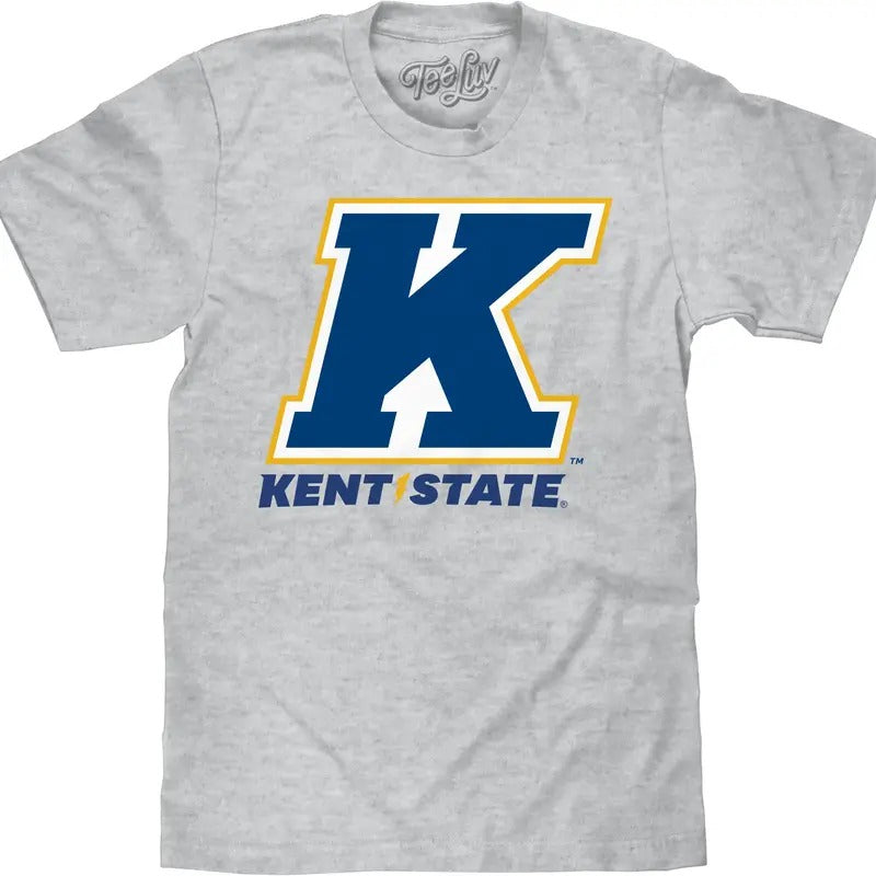 Kent State University Logo T-Shirt - Athletic Gray Heather Hoodie, Sweatshirt | HypeDripTees.com