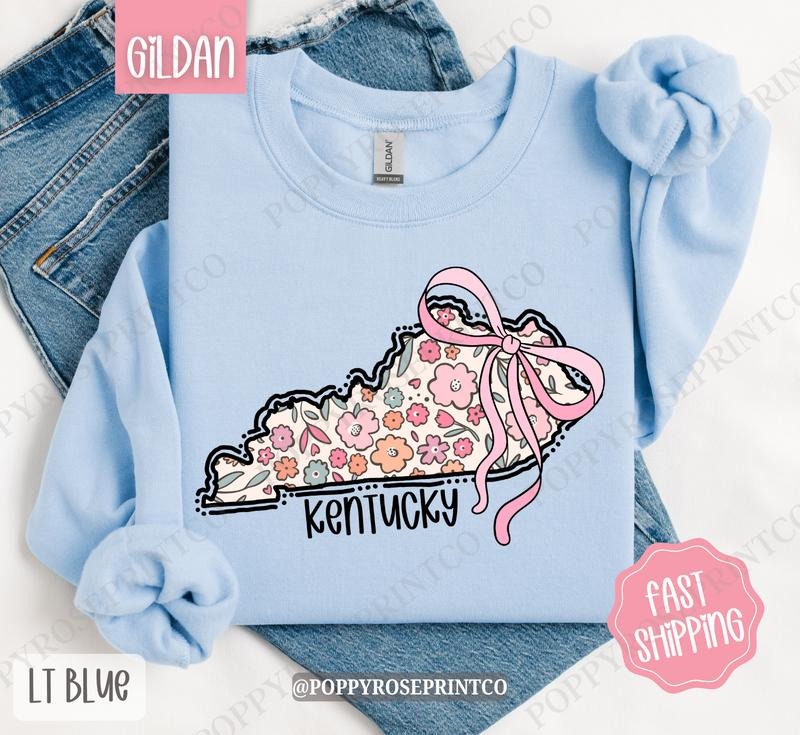 Kentucky Floral Sweatshirt, Cute Kentucky Sweatshirt, Kentucky State Sweatshirt T-Shirts, Hoodie | HypeDripTees.com