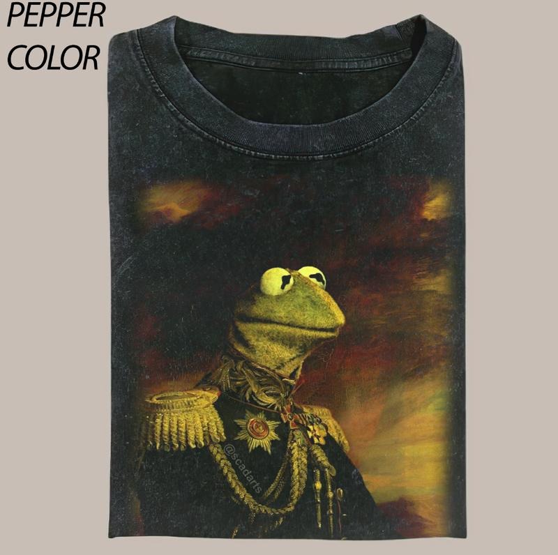 Kermit Napoléon Funny Graphic Tees - Vintage Short Sleeve T-Shirt for Women - 100% Cotton - All Seasons