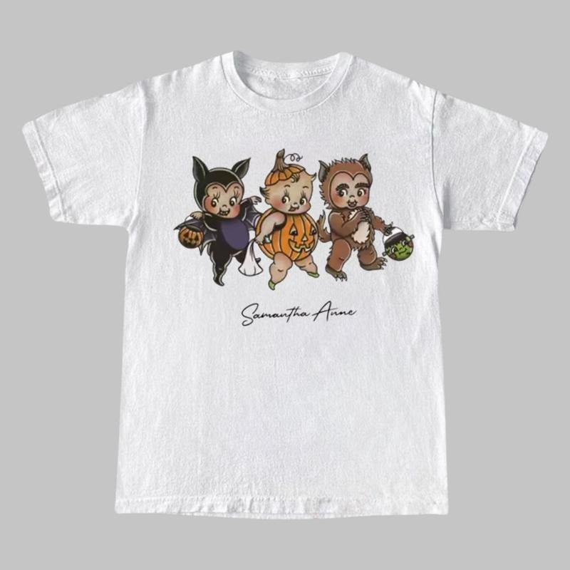 Kewpie Halloween Trick Or Treating T-Shirts, Retro Pumpkin Bat T Shirt, Kewpie Tshirt, Halloween Tshirt, Love Kewpie, ...