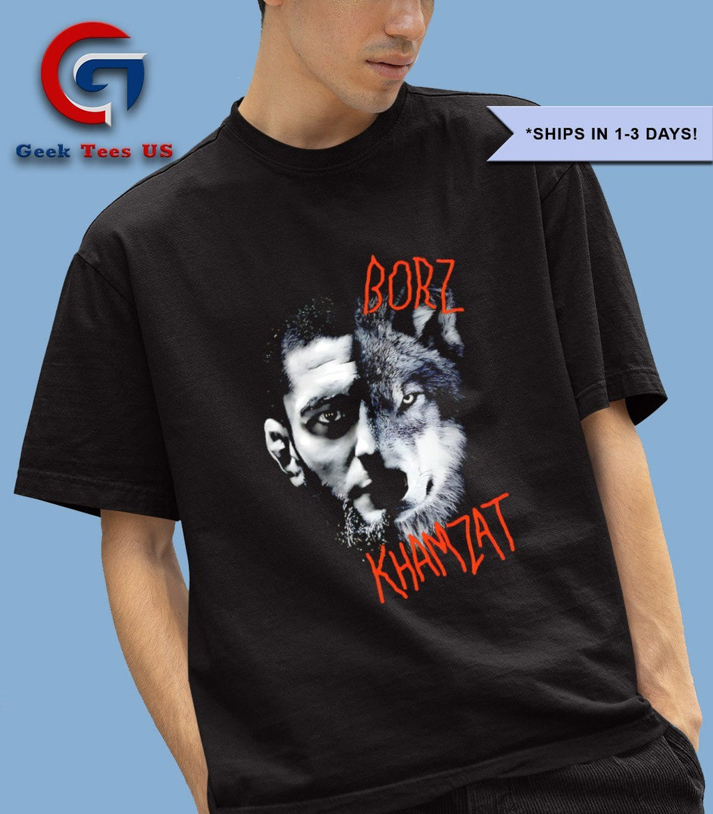 Khamzat Chimaev Borz face Wolf UFC shirt