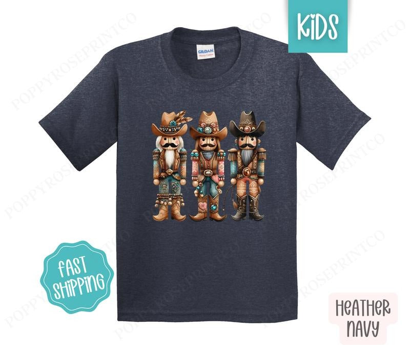 Kids Christmas Shirt - Cowboy Nutcracker Children's Tshirt - Youth Holiday Tee Gildan Hoodie, Sweatshirt | HypeDripTees.com