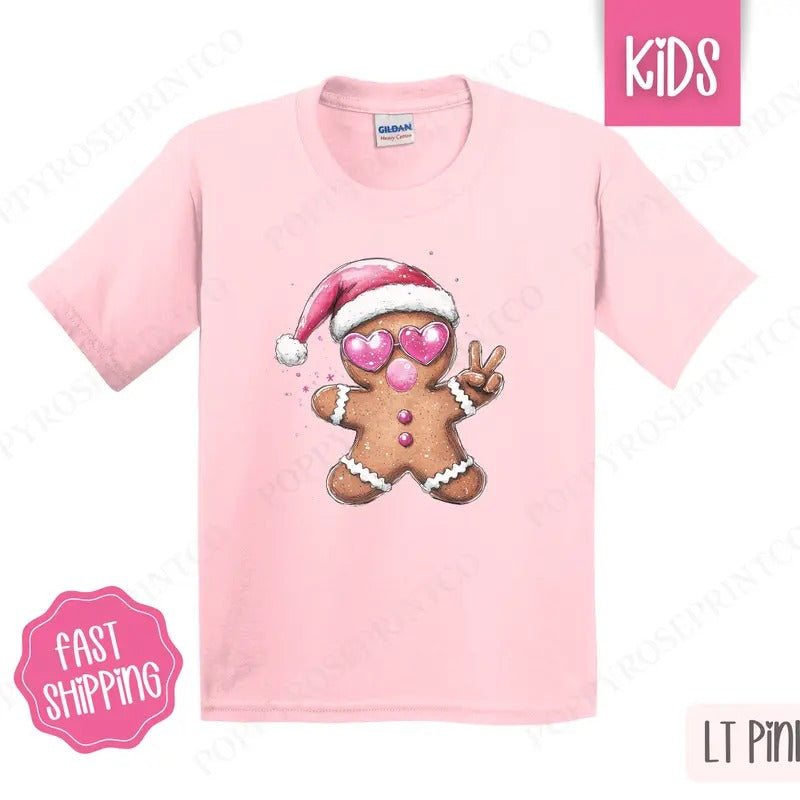 Kids Christmas Shirt - Gingerbread Bubble Tshirt
