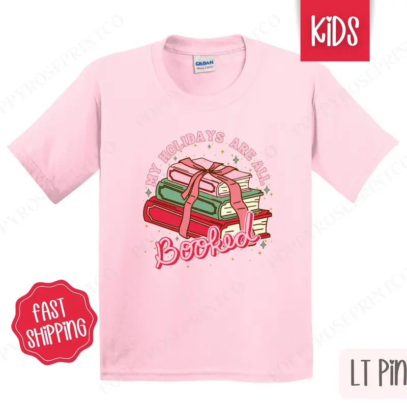 Kids Christmas Shirt - My Holidays Are Booked Tshirt - Youth Holiday Tee Gildan Hoodie, Sweatshirt | HypeDripTees.com
