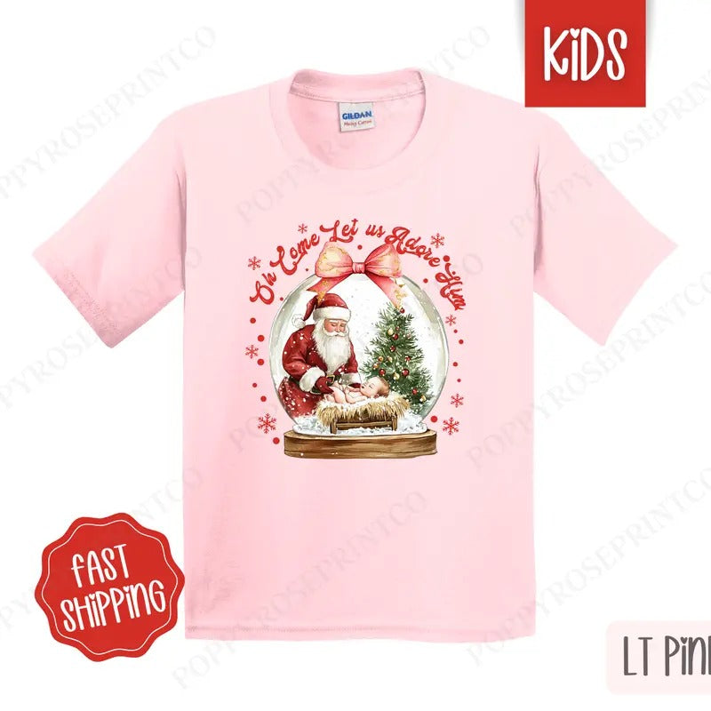 Shirt Oh Come Let Us Adore Him Children'S Gildanstyle{N002}2 T-Shirts, Hoodie, Sweatshirt