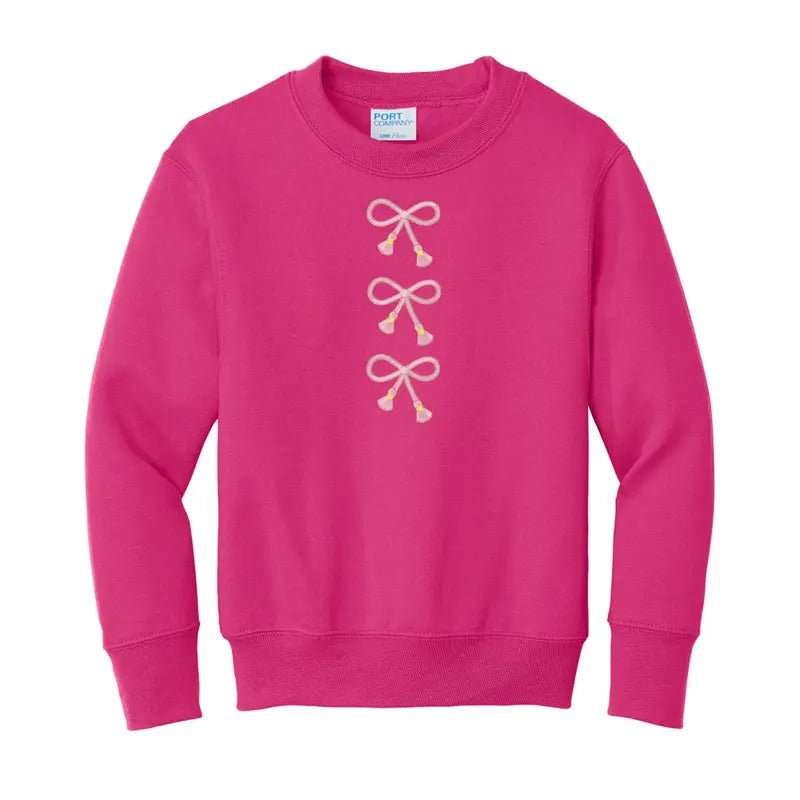Kids Embroidered Tasseled 'Bows' Sweatshirt T-Shirts, Hoodie | HypeDripTees.com