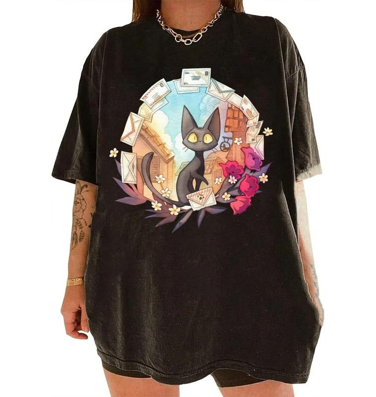 Kiki's Delivery Service Shirt, Kiki Shirt, Jiji Shirt, Studio Ghibli Shirt Hoodie, Sweatshirt | HypeDripTees.com
