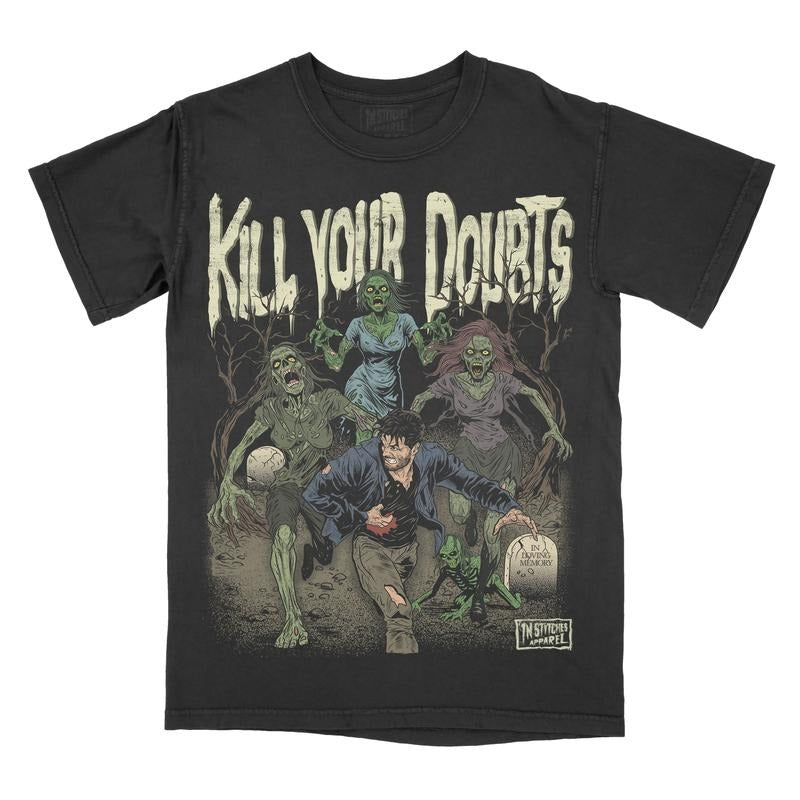 Kill Your Doubts Comfort Colors Zombie Graphic Tee Unisex T-shirt Gothic Alternative Fashion Streetwear Motivational Gym...