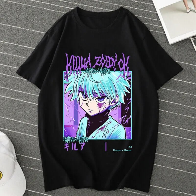 Killua Gon Hisoka T-shirts Anime Unisex Men Women Tops Print Cosplay Summer Tees Hoodie, Sweatshirt | HypeDripTees.com