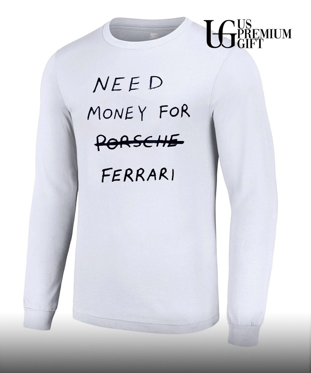 Kim Kardashian wearing Need Money For Ferrari shirt