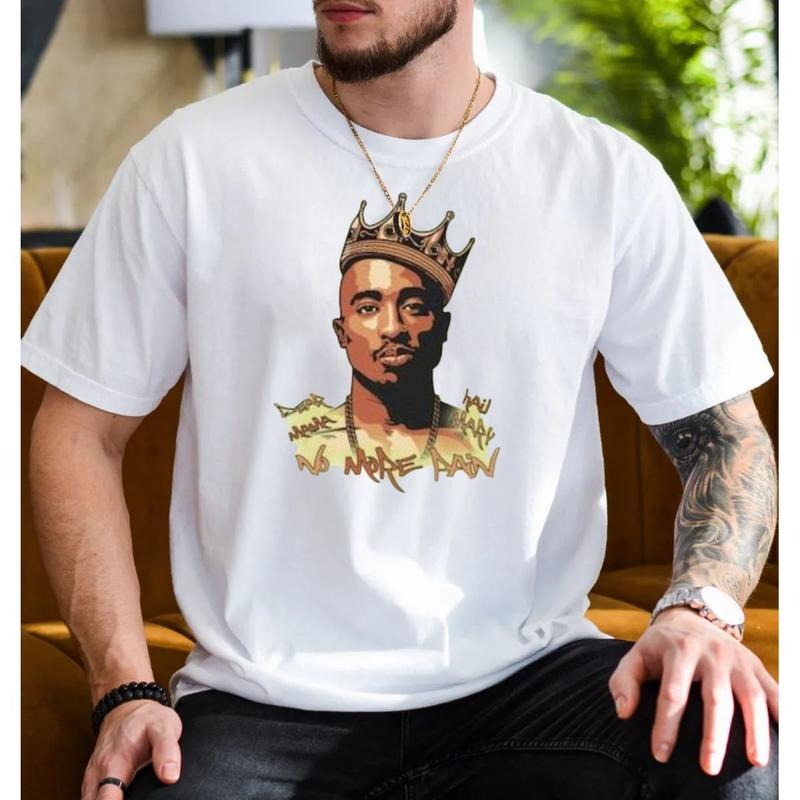 King 2pac T Shirt, Iconic Shakur Tee, Rap Legend, Hip Hop 90s Shirt, Rapper Merch, Gift For Fan, Unisex Short Sleeve Tee...