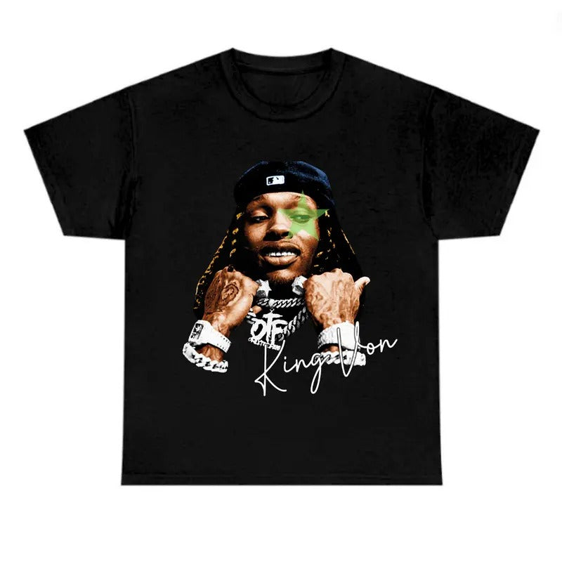 King Von Green Star T-Shirt Classic Cotton Top Fabric Menswear Hoodie, Sweatshirt | HypeDripTees.com