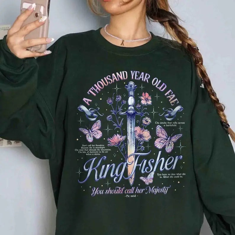Kingfisher Sweatshirt For Fan, Quicksilver Callie Hart Shirt, Little Osha Fantasy Romance Apparel, Merch Gift for Book...