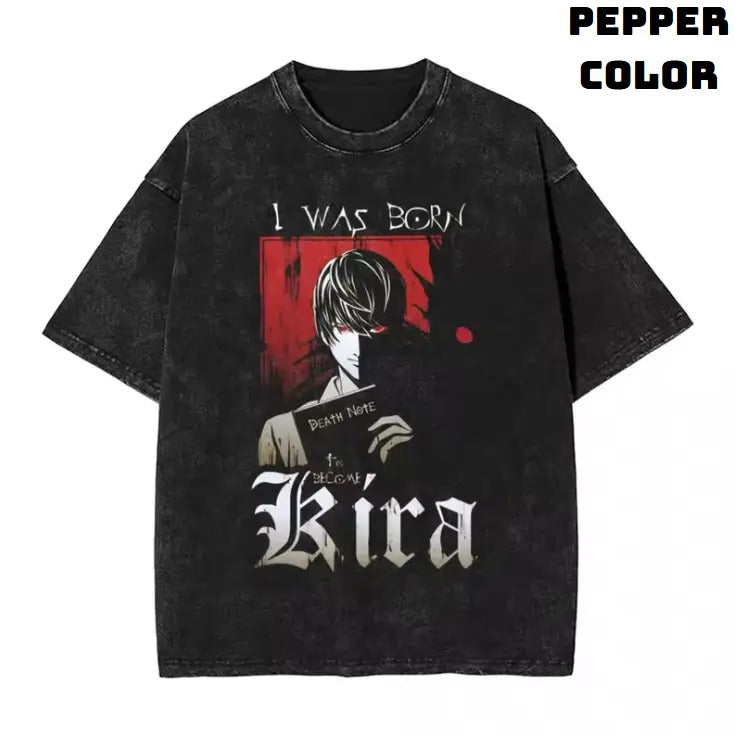 Kira Vintage Graphic Tees, Death Note Tshirt, Death Note Merch, Anime Clothing, Unisex Manga Anime Shirts Top Menswear...