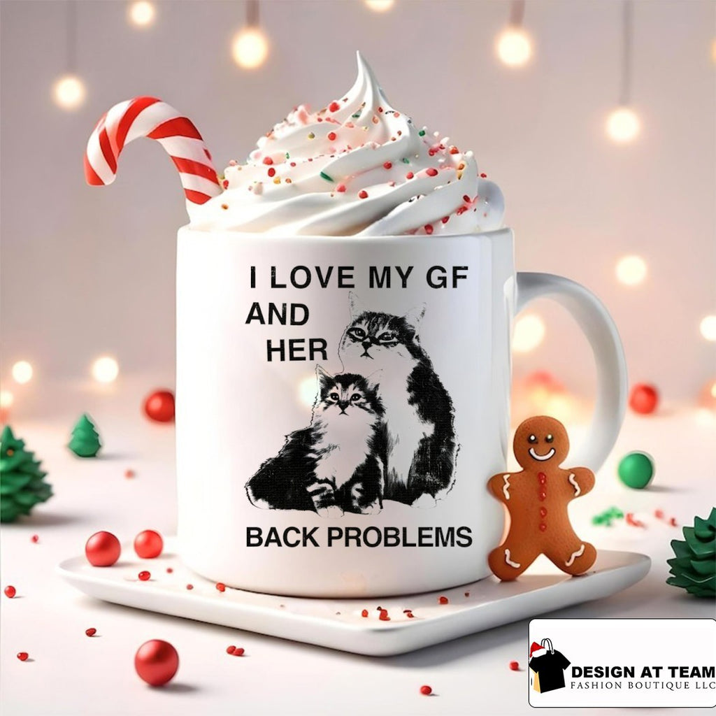 Kittens feline I love my gf and her back problems shirt
