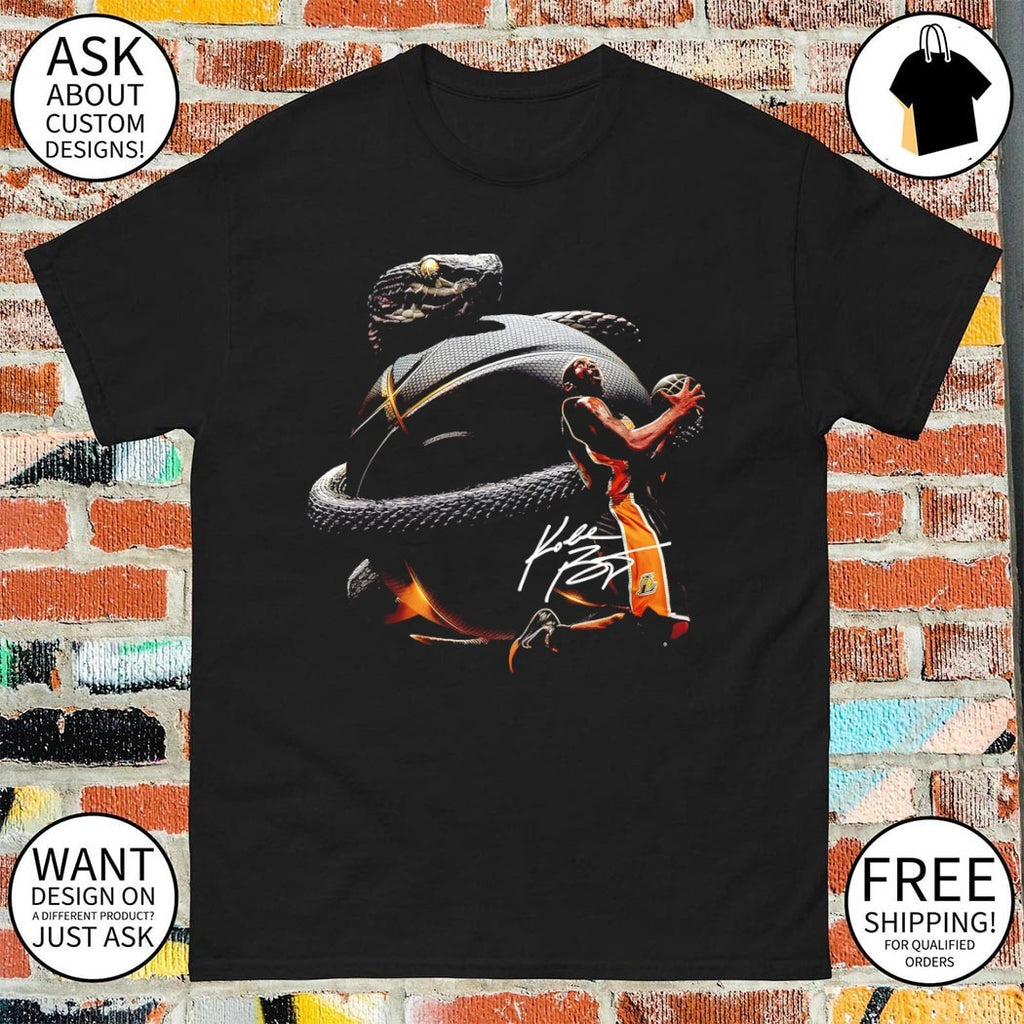 Kobe Bryant snake Black Mamba Los Angeles Lakers Legend Tribute Halftone NBA signature shirt