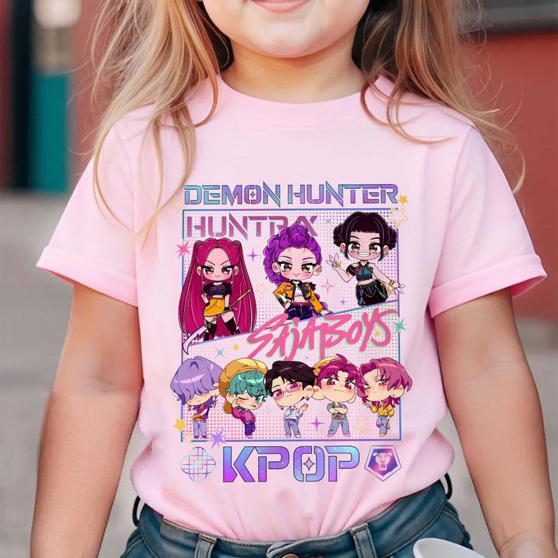 Kpop Demon Hunters T-Shirt, Kpop Huntrix PIN, Saja Boys Shirt, Demon Hunter Merch, Halloween T Shirts, Kpop Tee, Jinu...