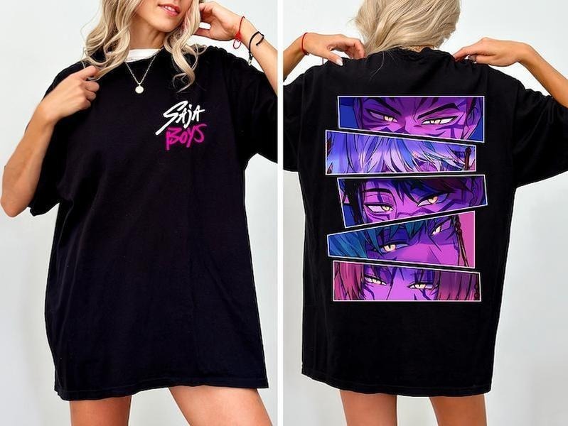 Kpop Saja Boys Shirt, Saja Boys Fan Gifts, Kpop Demon Hunters T-shirt, Demon Hunters Merch, Kpop Huntrix Pin Shirt, Movie...