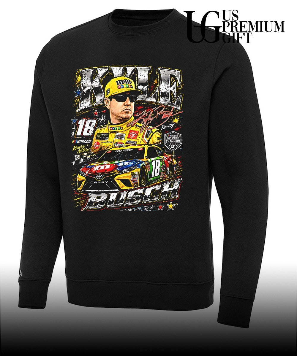 Kyle Busch 18 Racing Rowdy Nation signature graphic shirt