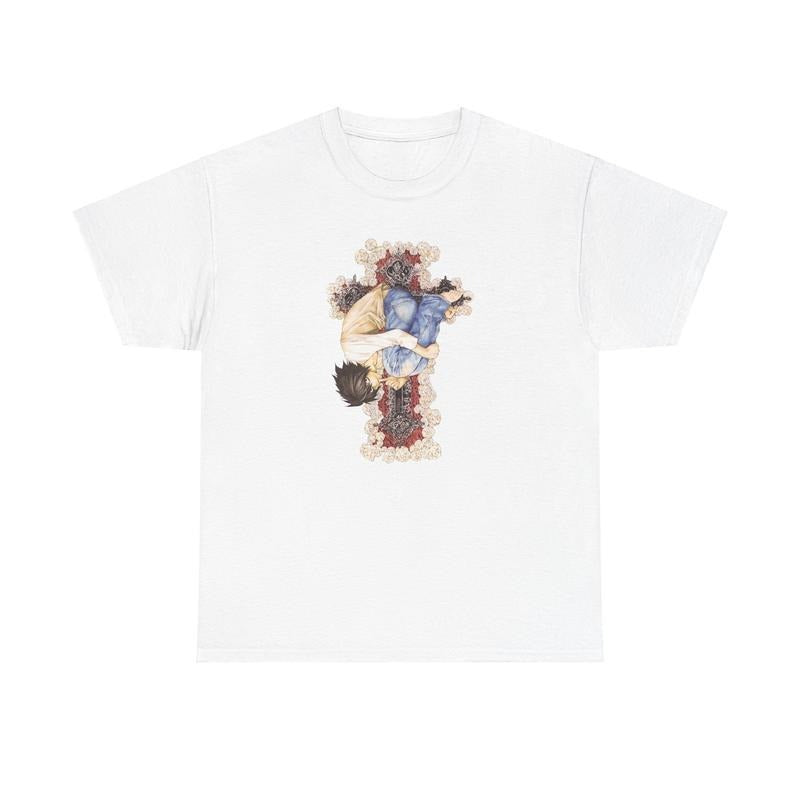L DEATH NOTE T-Shirt - Graphic Casual Crew Neck Tee - Cotton Blend - Medium Size - Suitable for All Seasons - Fitted Design