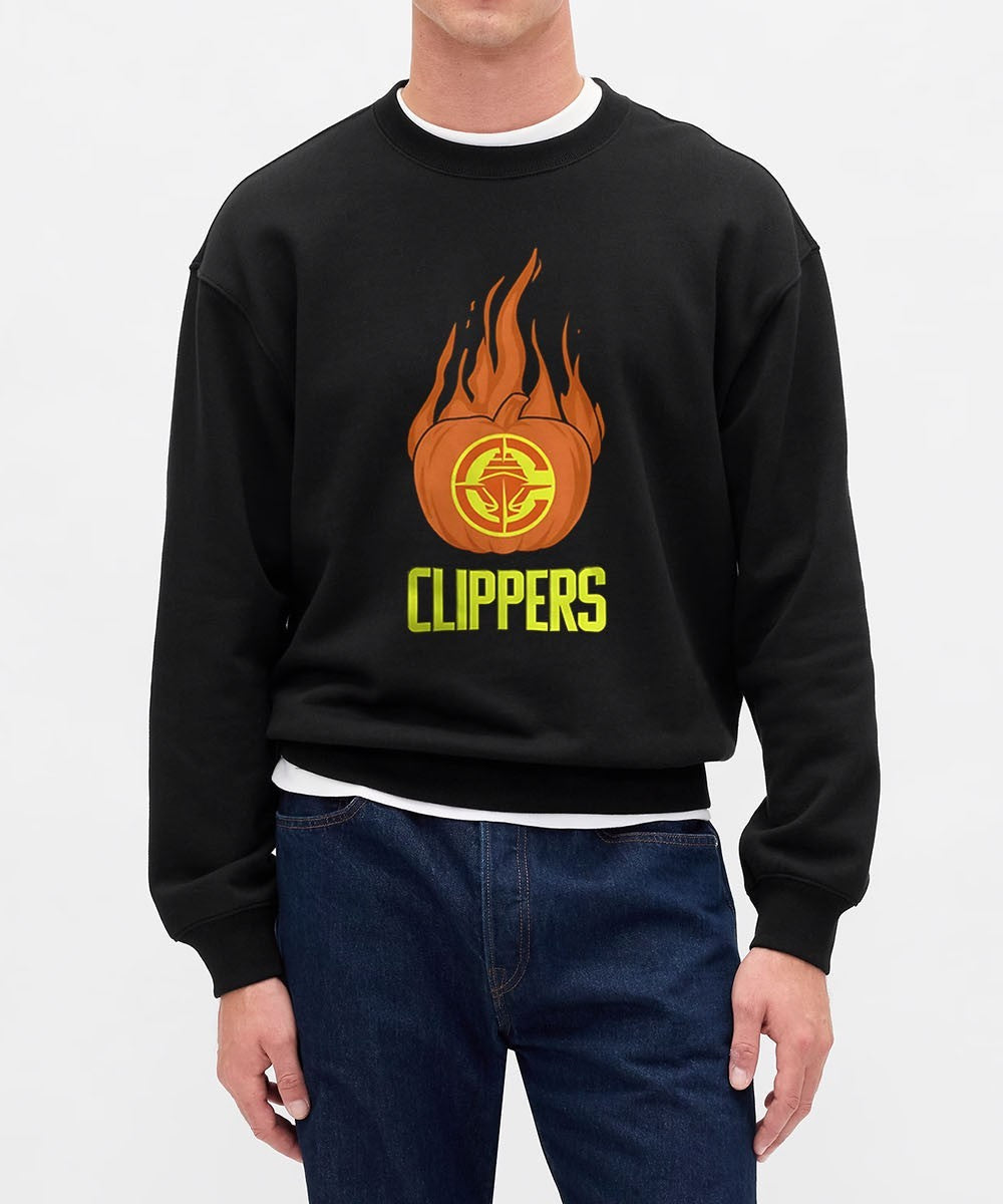 LA Clippers flaming pumpkin Halloween 2025 shirt