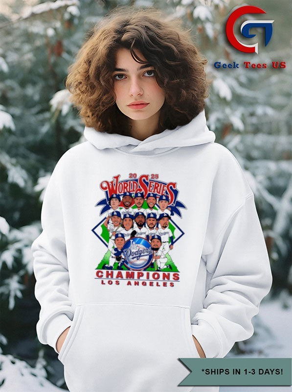 LA Dodgers baseball 2025 World Series Champions caricature signature shirt