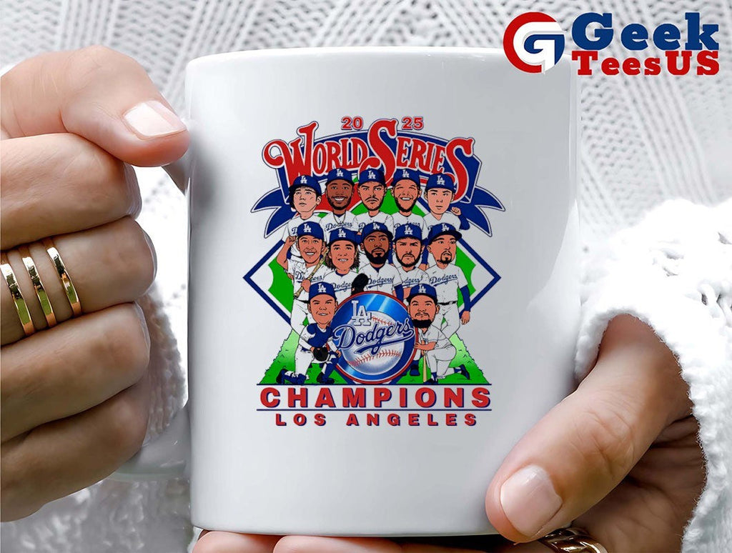 LA Dodgers baseball 2025 World Series Champions caricature signature shirt