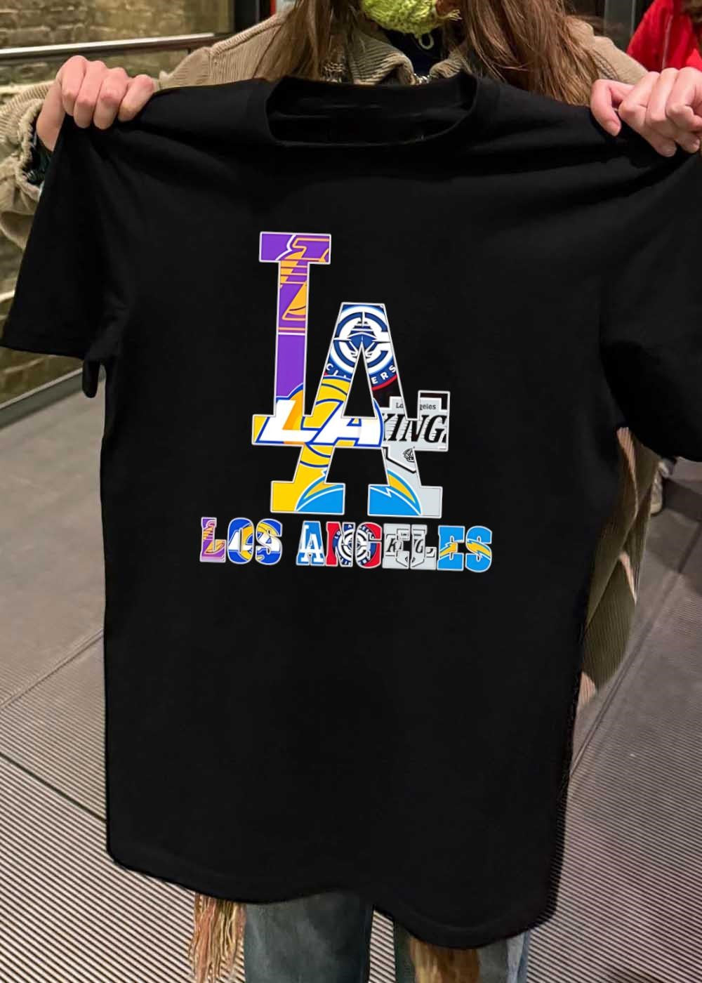 LA Lakers Clippers Kings Rams Chargers Logo Los Angeles T-Shirt