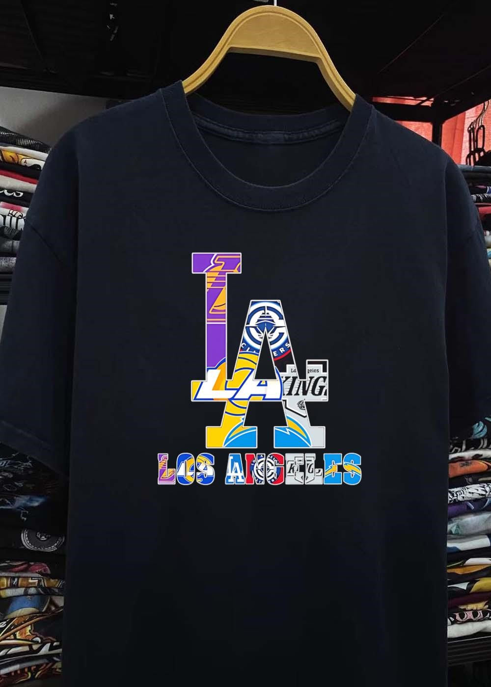 LA Lakers Clippers Kings Rams Chargers Logo Los Angeles T-Shirt