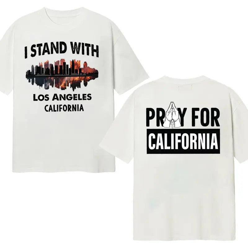 LA Resilience Shirt, Firefighter Support Tee, Pray For California Design Hoodie, Sweatshirt | HypeDripTees.com