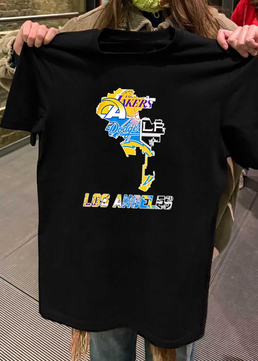 LA Sports Fan Apparel Los Angeles Lakers Rams Dodgers Kings Chargers T-Shirt