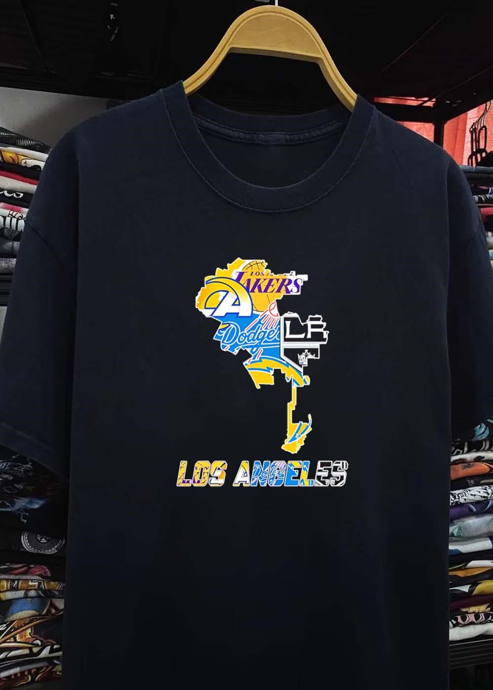 LA Sports Fan Apparel Los Angeles Lakers Rams Dodgers Kings Chargers T-Shirt