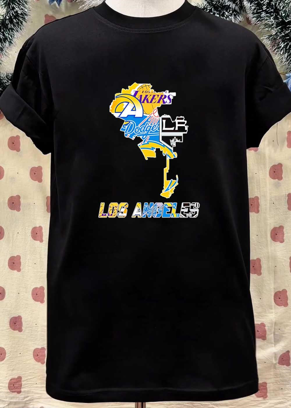 LA Sports Fan Apparel Los Angeles Lakers Rams Dodgers Kings Chargers T-Shirt