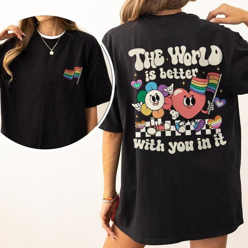 LGBT Pride Month Comfort Shirt, LGBT Mental Health Tee,The World Is Better With You In It Shirt, Protect Queer Youth, Gay...