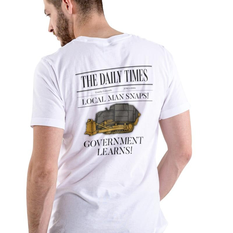 LOCAL MAN SNAPS, THE DAILY TIMES, GOVERNMENT LEARNS T Shirt, Unisex Cotton Hoodie, Sweatshirt | HypeDripTees.com