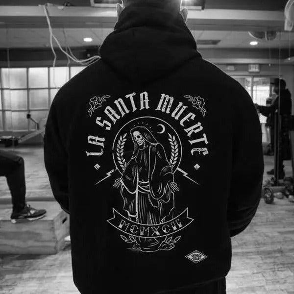 La Santa Muerte Poster Back Side Printed T-shirt, Sweatshirt, Hoodie, Naughty Clothes Men,Comfort Errands, Classic Cotton...