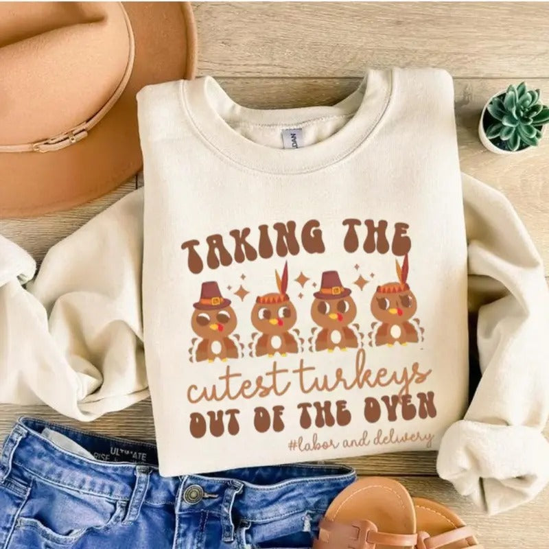 Labor and Delivery Nurse Shirt, Thanksgiving Shirt for Labor Nurse, Cutest Turkeys L and D Shirt, Fall Labor Nurse Shirt,...