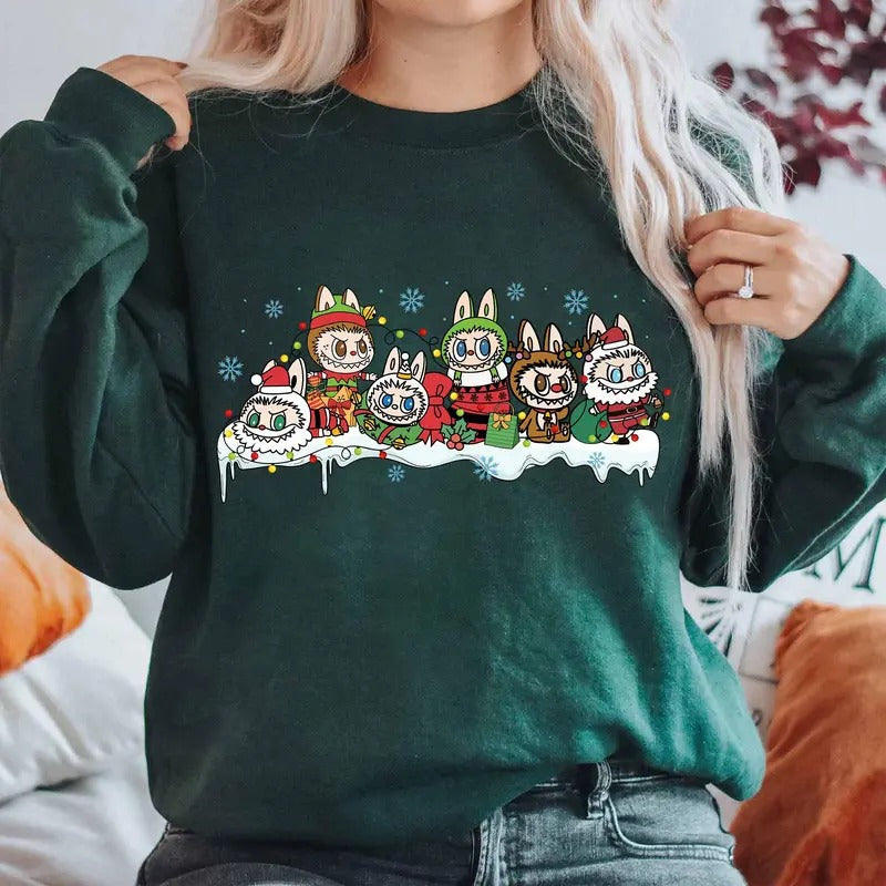 Labubu Christmas Shirt Labubu Christmas Gift Labubu Monster Holiday Season Shirt Labubu Lover Shirt Merry Xmas Shirt Cute...