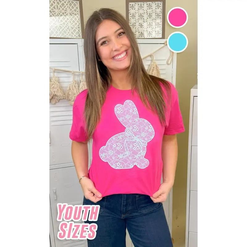 Lace Bunny Easter Graphic Shirt Hoodie, Sweatshirt | HypeDripTees.com